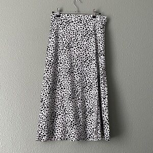 SHEIN Black and White Spotted A-Line Skirt